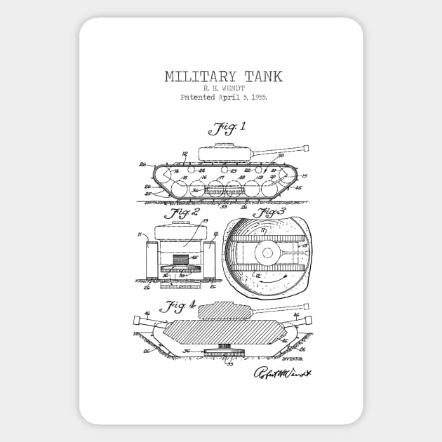 MILITARY TANK patent Sticker by Dennson Creative